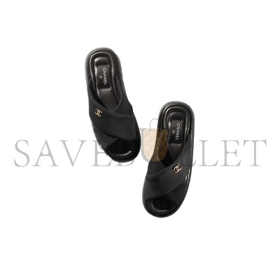CHANEL MULES FABRIC BLACK G38864 X56508 94305 